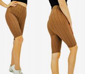 SPODENKI PUSH UP KARBOWANE KOLARKI LEGGINSY MIEGO ROZMIAR L/XL BRĄZ