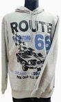 BLUZA MĘSKA Z REGULOWANYM KAPTUREM ROUTE 66 SZARA Z NADRUKIEM XL