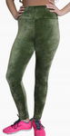LEGGINSY WELUROWE WYSOKI STAN SPODNIE Z PANELEM BAWEŁNA L/XL ZIELONE