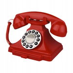 Telefon Przewodowy Retro Czerwony Dekoracyjny Styl Vintage do Hotelu Domu