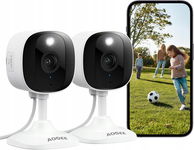 AOQEE Kamera 2K 3MP 2szt IP65 WiFi Wewnętrzna Zewnętrzna Alarm App