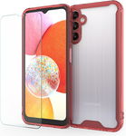 Samsung Galaxy A14 4G / 5G Etui ze szkłem hartowanym - czerwony