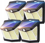Claoner Zewnętrzne Lampy solarne LED 4 sztuk 128 diod LED/3 tryby