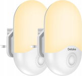 Detake - Zestaw 2 Sztuk Lampek Nocnych LED z Czujnikiem Zmierzchu do Świtu
