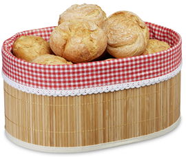 Bambusowy koszyk na pieczywo Relaxdays odcienie brązu i beżu
