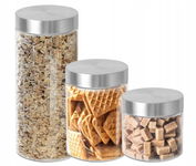 3 szt. Szklany słoik na przyprawy z pokrywka 750/1250/2200ml