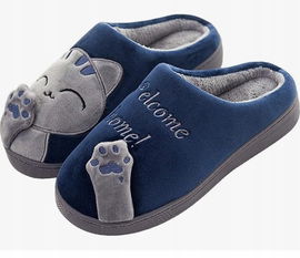 CELANDA pluszowe kapcie Rozmiar EU 43/44 niebieskie