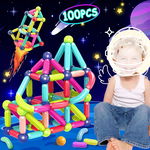 Klocki magnetyczne konstrukcyjne 3D dla dzieci różne kształty 100szt