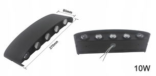 Kinkiet czarny 2 szt LED 10 W