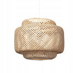 Duża Lampa Bambusowa Wisząca BOHO 30cm E27 Pleciona Naturalna