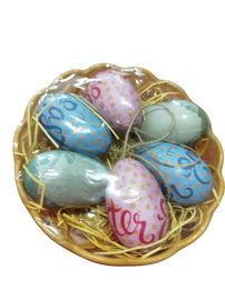Jajka wielkanocne w koszyczku 6 szt 3 kolory