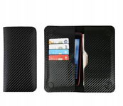 Etui Pokrowiec Portfelowe Magnetyczne Emartbuy Slim czarny 5,7 cala