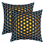 Homewish Poszewka dekoracyjna elegancka żółta niebieska 60 x 60cm