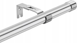 Harrms Karnisz do Zasłon Regulowany Srebrny 76 - 164 cm x 2.5 cm