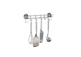 DRĄŻEK KUCHENNY UCHWYT WIESZAK SREBRNY HACZYKI ORGANIZER 31 CM