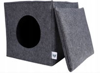 Filcowy legowisko dla kota CAT CAVE, szare 33 x 33 x 37 cm