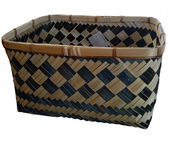 Duży kosz uniwersalny bambus beżowy, czarny 35 cm x 25 cm x 20 cm