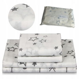 KOCYK DO PRZEWIJANIA NIEMOWLĄT BAMBUSOWY LAMMCOU BIAŁY Z SZARYMI GWIAZDKAMI