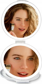 Lusterko biały do makijażu LED Kompaktowe i 5-krotnym powiększeniem