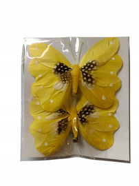 Motyle motylki, żółte na klipsie 2szt