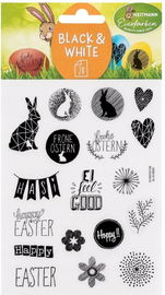 NAKLEJKI WIELKANOCNE DEKORACYJNE OZDOBNE CZARNO BIAŁE