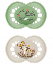 MAM ORIGINAL PURE smoczek uspokajający silikonowy z pojemnikiem 6-16m 2szt.