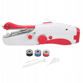 Maszyna do szycia ręczna mini przenośna DIY do domu czerwona