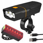 LAMPKA ROWEROWA PRZÓD TYŁ ZESTAW DO ROWERU LED USB