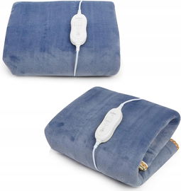 NIEBIESKI KOC ELEKTRYCZNY 180x90CM 2 POZIOMY REGULACJI TEMPERATURY PLUSZOWY