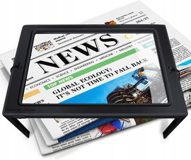 OBOVO Ulepszone akrylowe szkło powiększające 5-krotna 50 diod LED lupa