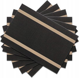 PIGCHCY Zestaw 6 eleganckich podkładek na stół antypoślizgowe, zmywalne