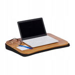 Relaxdays Stolik pod laptopa do łóżka, bambus z poduszką