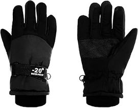 Rękawice dla dzieci zimowe wodoodporne wiatroszczelne 8-12 lat czarne