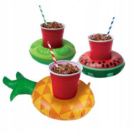 ZESTAW 9SZT - NADMUCHIWANE UCHWYTY NA KUBKI NAPOJE DO BASENU FLAMING ARBUZ