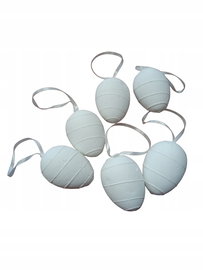Zestaw 6 białych styropianowych jajek z wzorem 6cm
