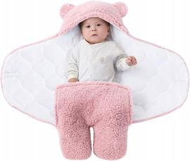 TURMIN Śliczny ciepły śpiwór zimowy dla noworodka, różowy, 3-6 miesięcy