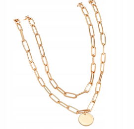 TseenYi Pozłacany Naszyjnik Warstwowy - Boho Naszyjnik z Zawieszkami