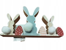 Wielkanocne zające z drewna 18 x 11.5 cm