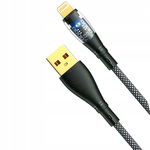 KABEL USB - LIGHTNING QUICK SYNC Z DIODĄ LED 2.4A SZARY 1M