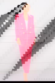 DWURZĘDOWY GARNITUR Z KLASYCZNYMI KLAPAMI 46 FUKSJA