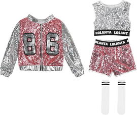 Kostium Taneczny LOLANTA 4cz. | Hip-Hop Jazz Brokat | Dziewczynka 9+