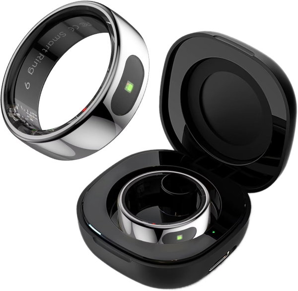SMART RING TOUCH IP68 PULSOMETR KROKOMIERZ ANDROID IOS SREBRO R10 B1072