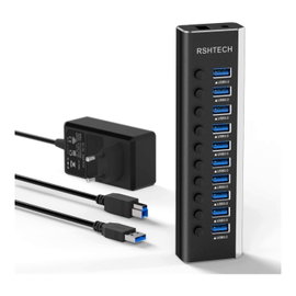 RSHTECH AKTYWNY HUB CONCENTRATOR USB 3.0 10 PORTÓW ZASILACZ 36W