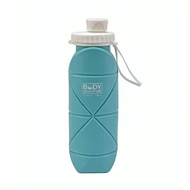 Butelka fitness bidon na wodę składany kompaktowy silikon niebieski 600 ml