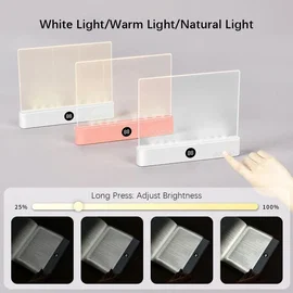 Lampka LED do książki 2w1, 3 barwy, ściemnianie