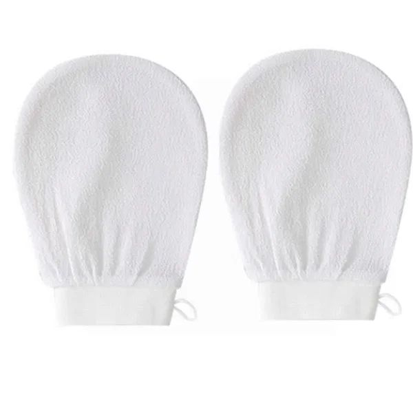 Białe rękawice peelingujące do kąpieli Home Fashion, 2 szt.