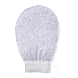 Białe rękawice kąpielowe peelingujące Home Fashion