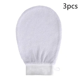 Białe rękawice kąpielowe peelingujące Home Fashion, 3 szt.