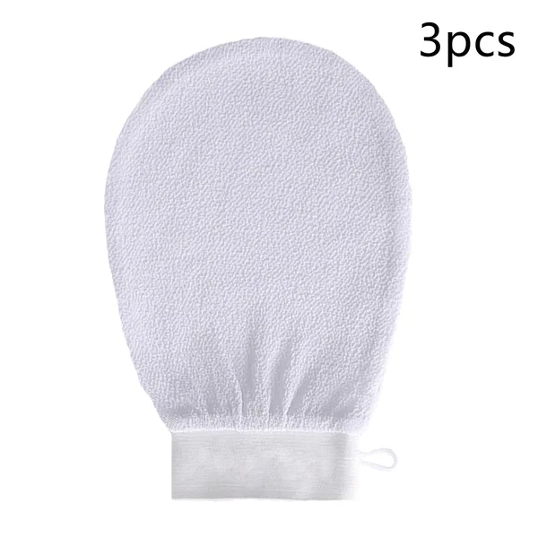 Białe rękawice kąpielowe peelingujące Home Fashion, 3 szt.