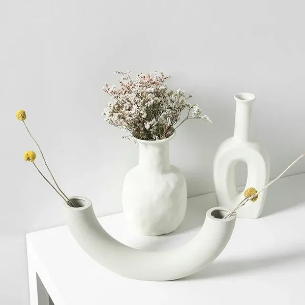 Ceramiczny wazon dekoracyjny w stylu nordyckim